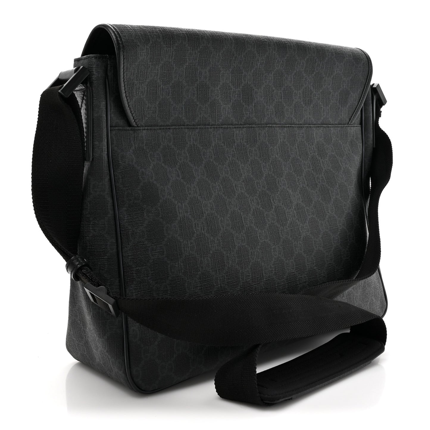 GG Plus Monogram Medium Flap Messenger Bag Black