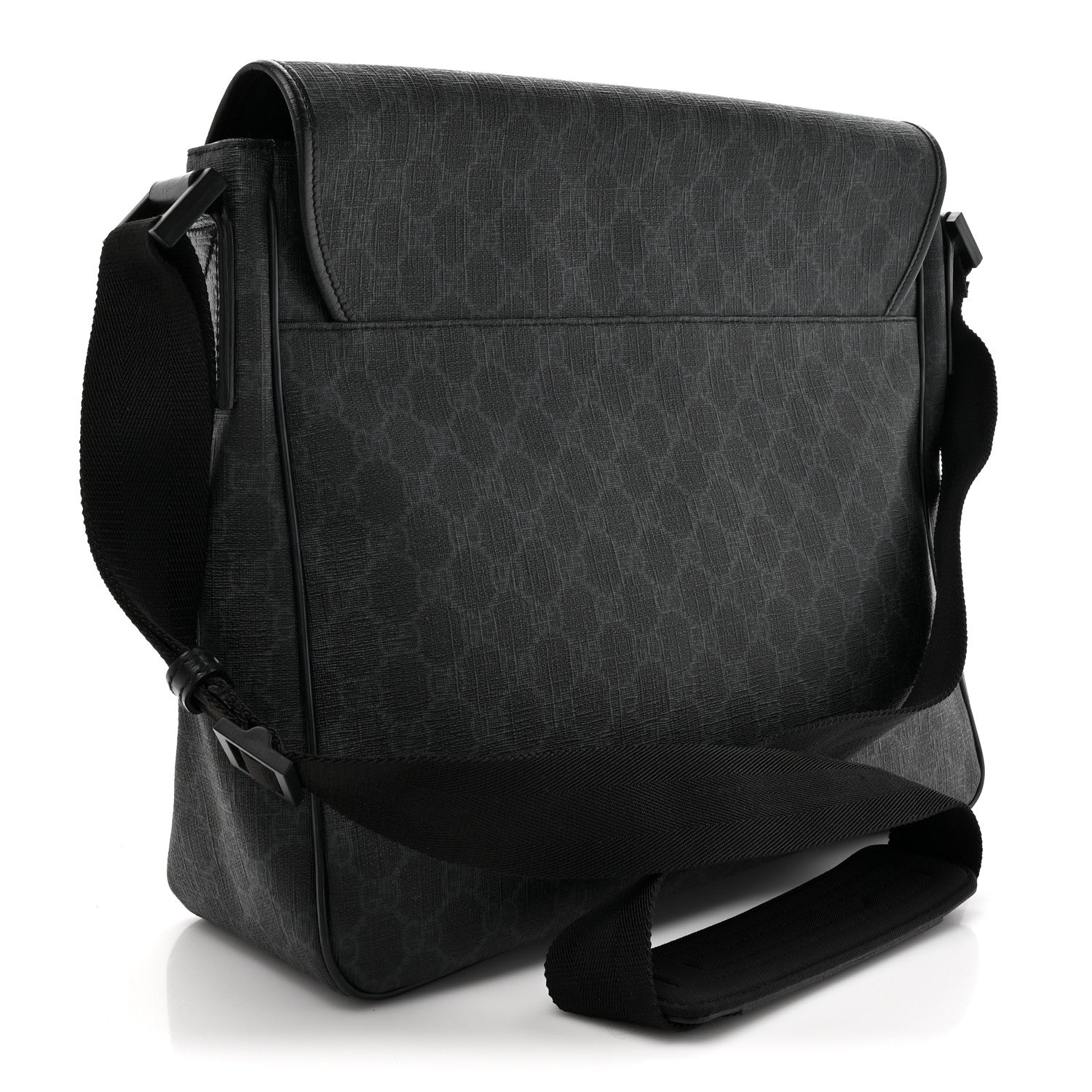 Gucci GG Plus Monogram Medium Flap Messenger Bag Black 3 of 16