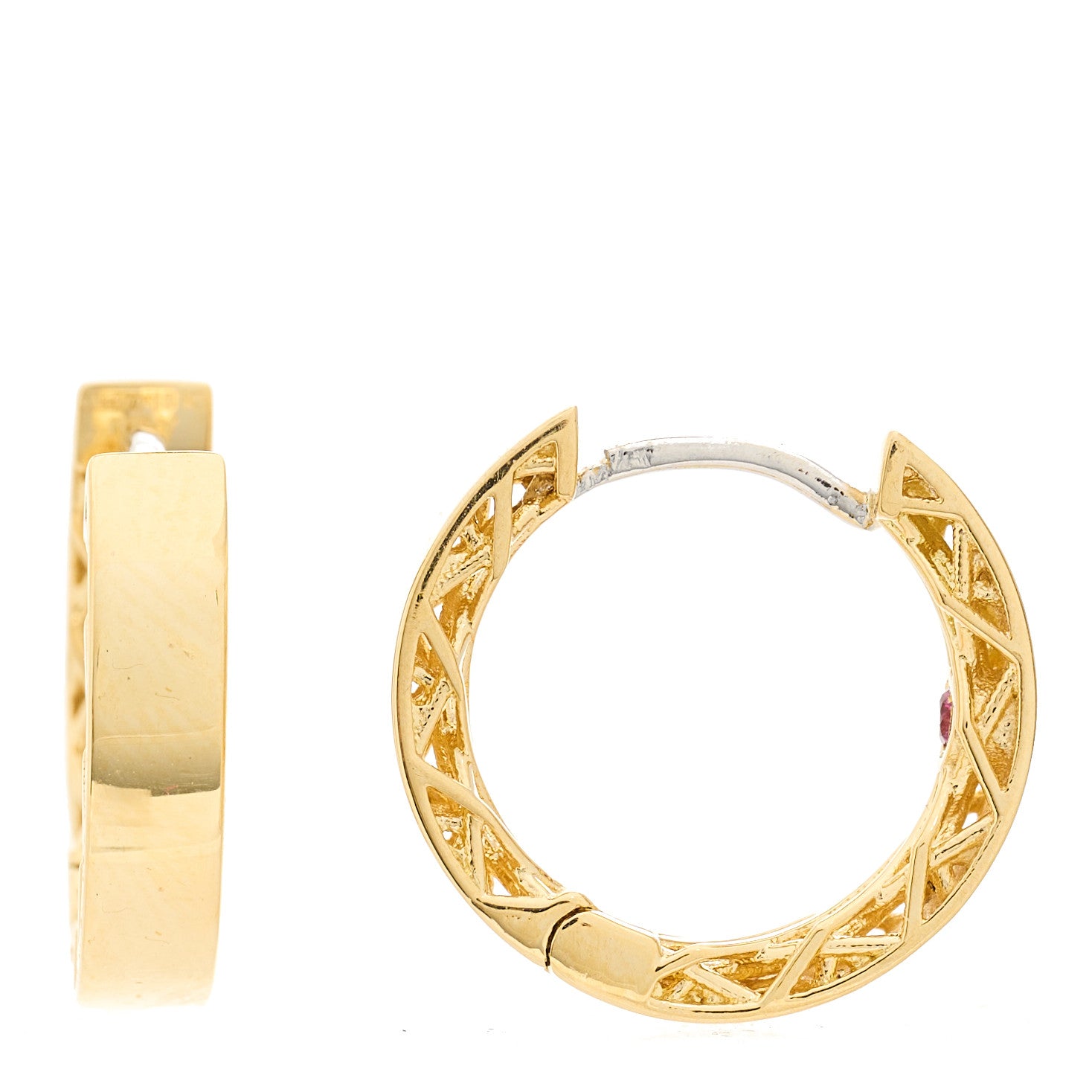 Roberto Coin 18K Yellow Gold Huggie Hoop Earrings 1 of 4