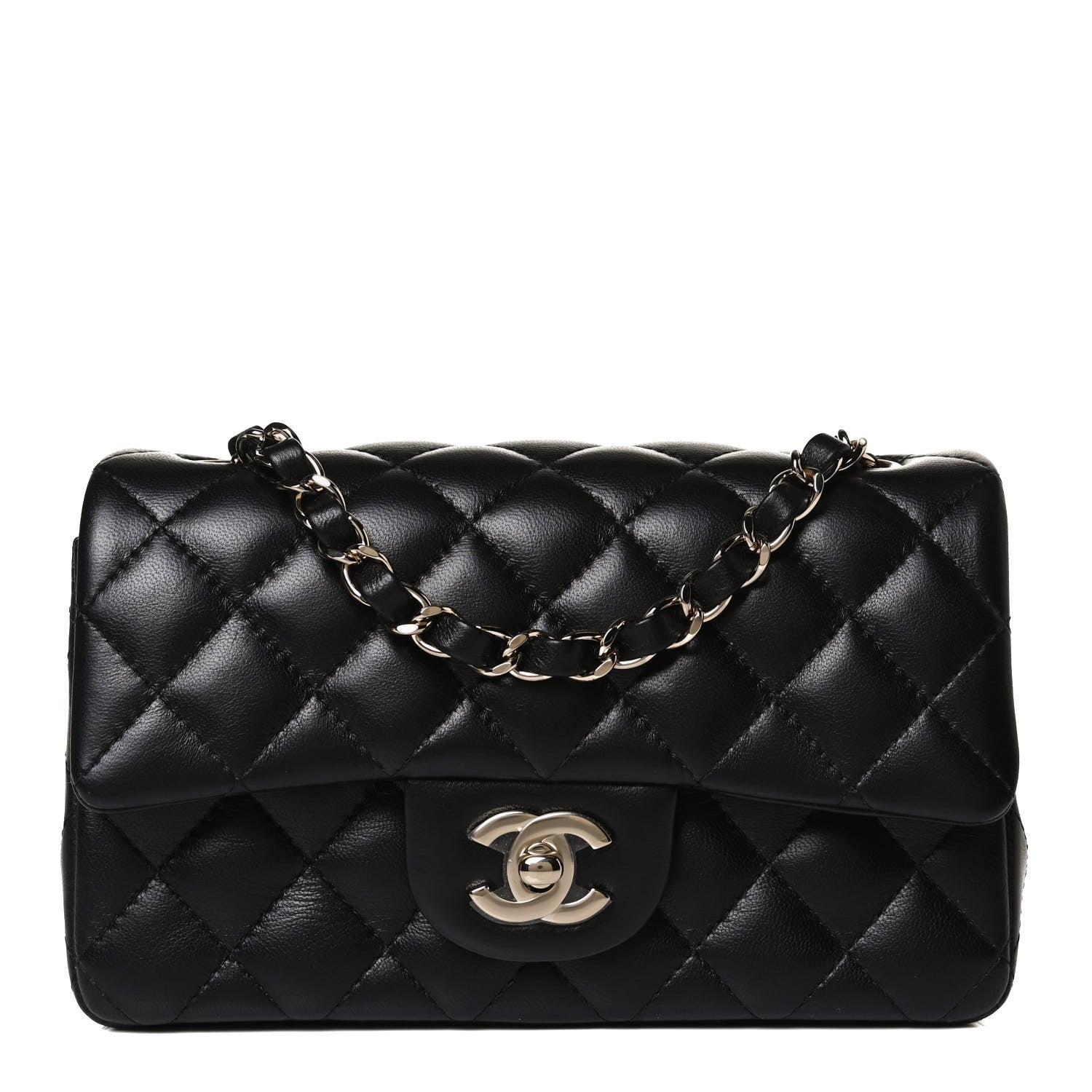 Chanel Lambskin Quilted Mini Rectangular Flap Black 1 of 12