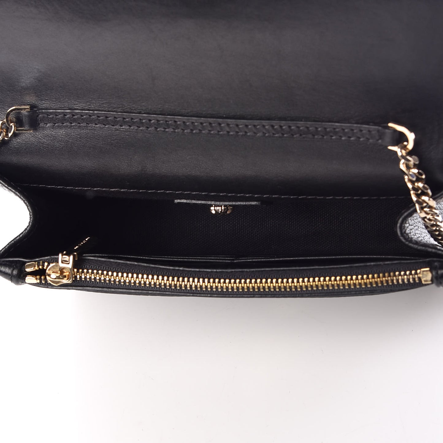 Grained Calfskin Palazzo Chain Evening Bag Black