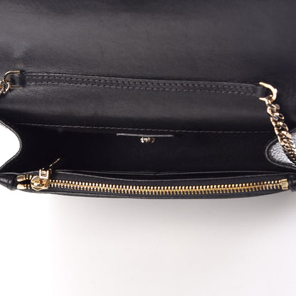 Versace Grained Calfskin Palazzo Chain Evening Bag Black 5 of 8
