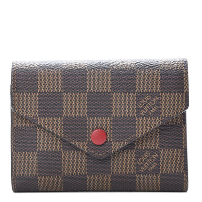 Louis Vuitton Damier Ebene Victorine Wallet Red 1 of 7