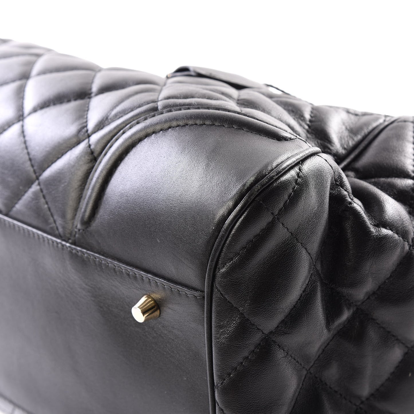 Calfskin Quilted Satchel Black