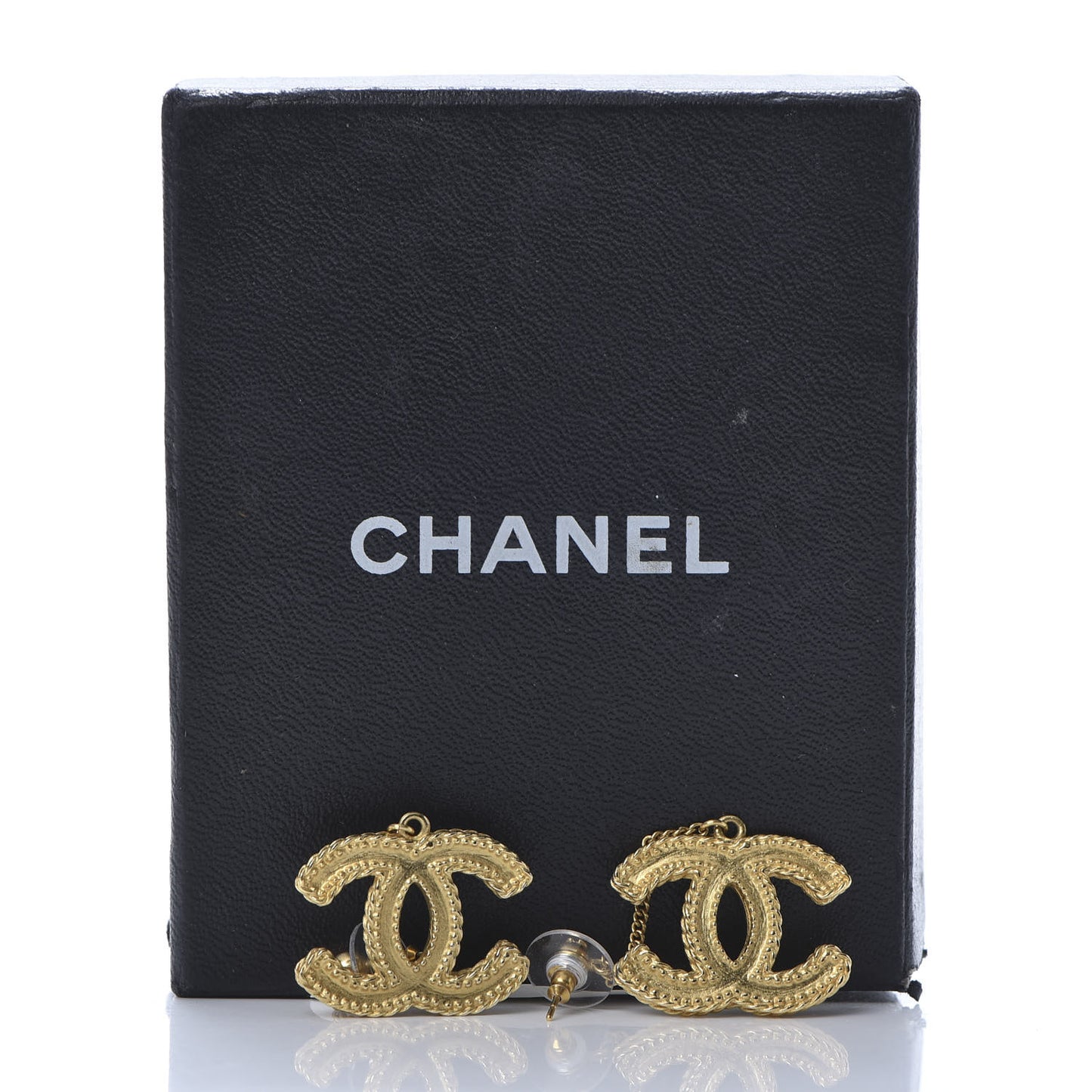 CC Drop Earrings Matte Gold