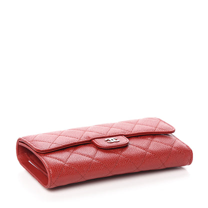 Chanel Caviar Quilted Long Flap Wallet Dark Red 3 of 8