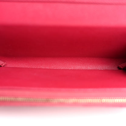 Chanel Caviar Quilted Phone Holder Wallet on Removable Chain Dark Pink 6 of 17