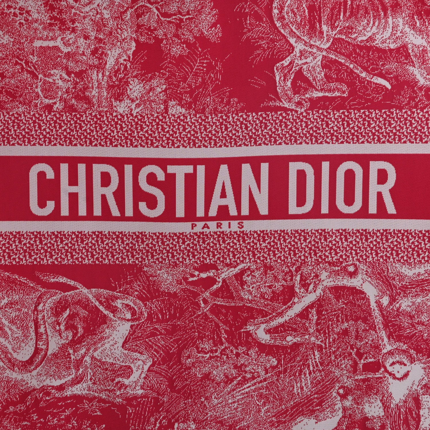 Christian Dior Canvas Embroidered Toile De Jouy Diortravel Zipped Pouch Raspberry 8 of 8