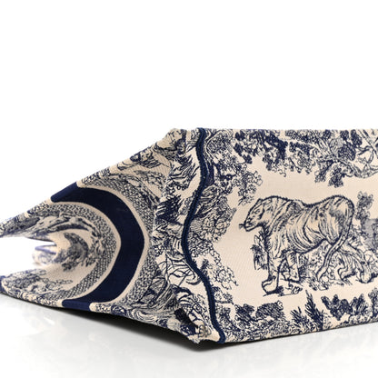 Christian Dior Canvas Embroidered Medium Dioriviera Toile De Jouy Book Tote Blue 9 of 12