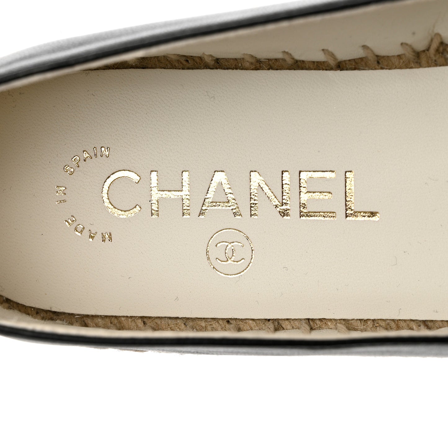 Lambskin CC Espadrilles 38 Black White Dark Grey