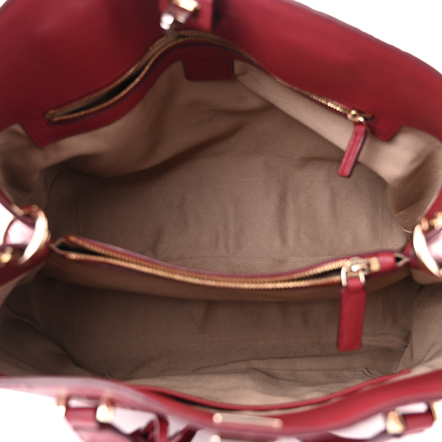 MCM Calfskin Ottomar Monogram Large Essential Tote Red 5 of 11