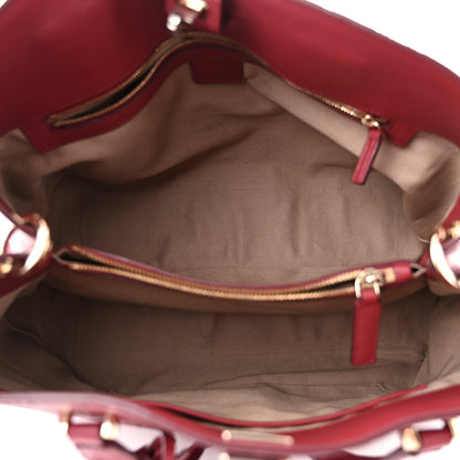 MCM Calfskin Ottomar Monogram Large Essential Tote Red 5 of 11