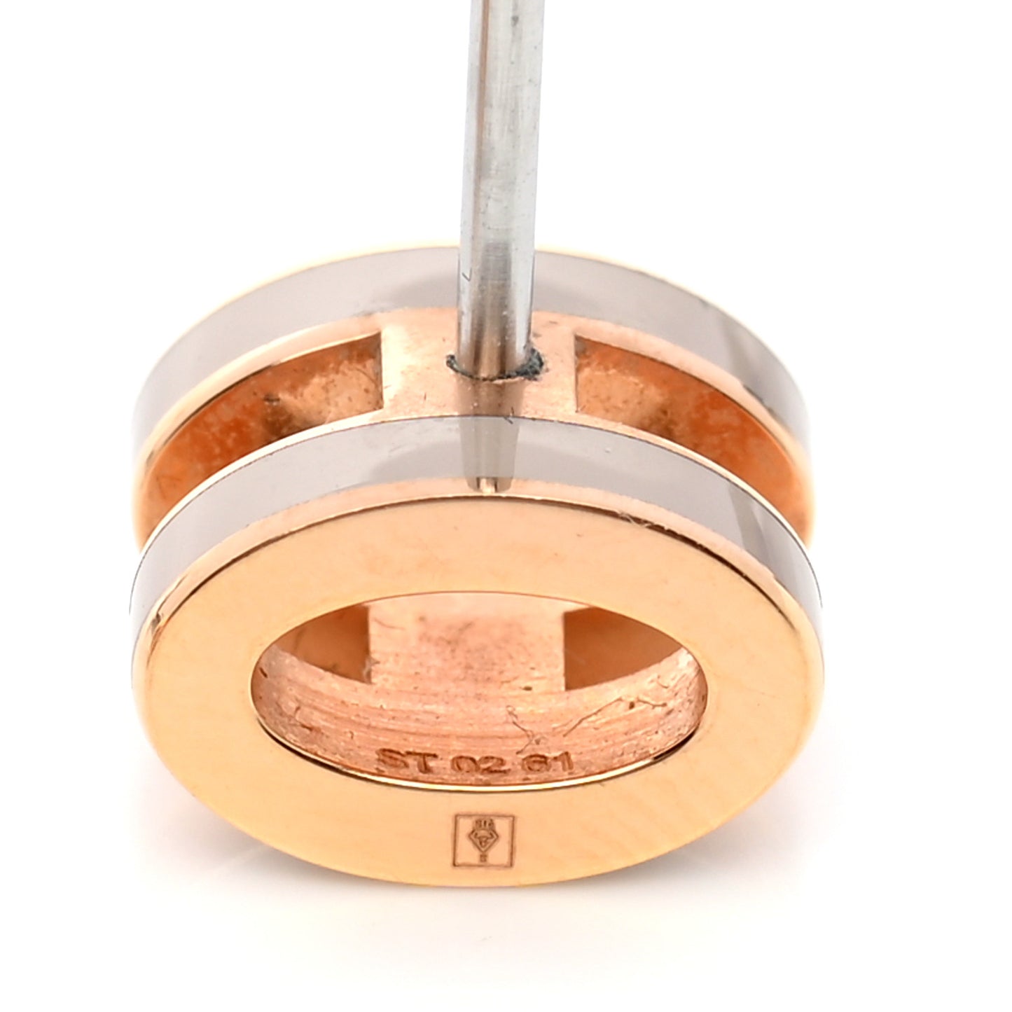 Rose Gold Lacquered Mini Pop H Earrings Marron Glace