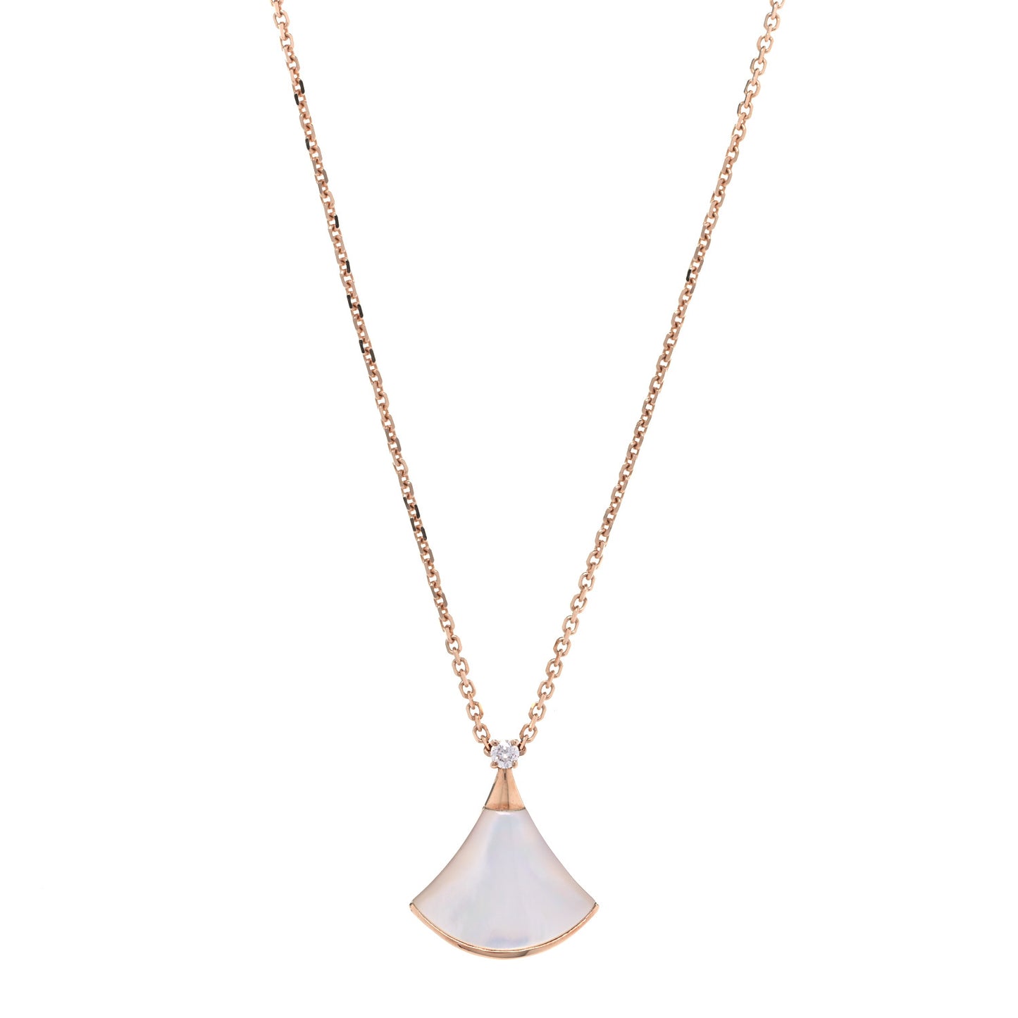 18K Rose Gold Diamond Mother of Pearl Small Divas' Dream Pendant Necklace