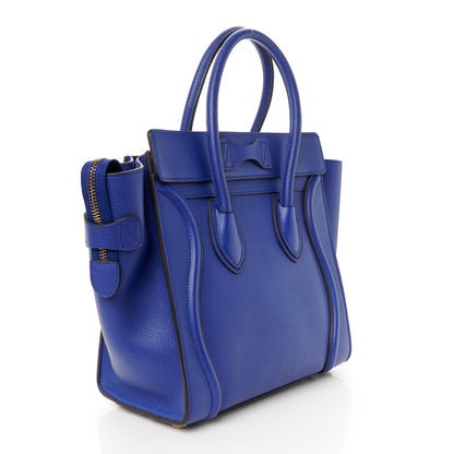 Celine Drummed Calfskin Micro Luggage Indigo 3 of 11