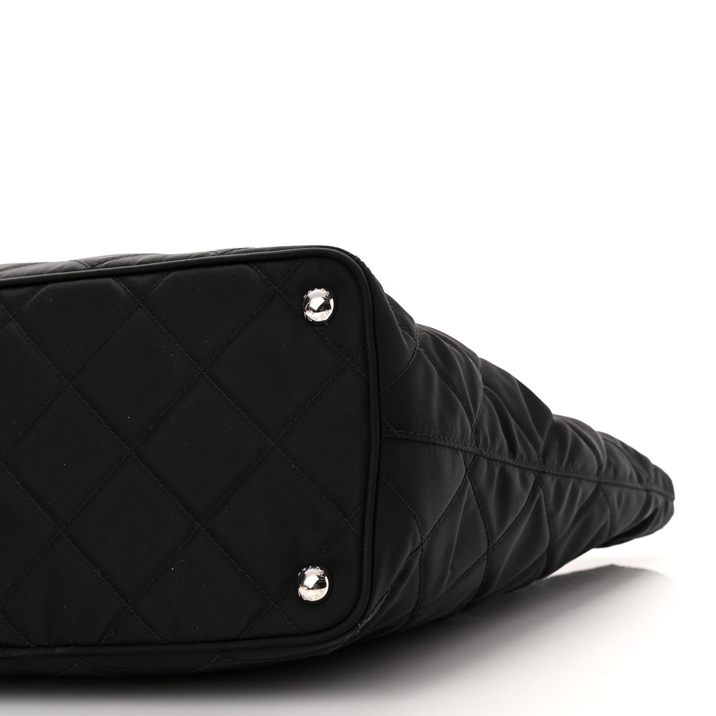 Nylon Tessuto Impuntu Quilted Tote Black