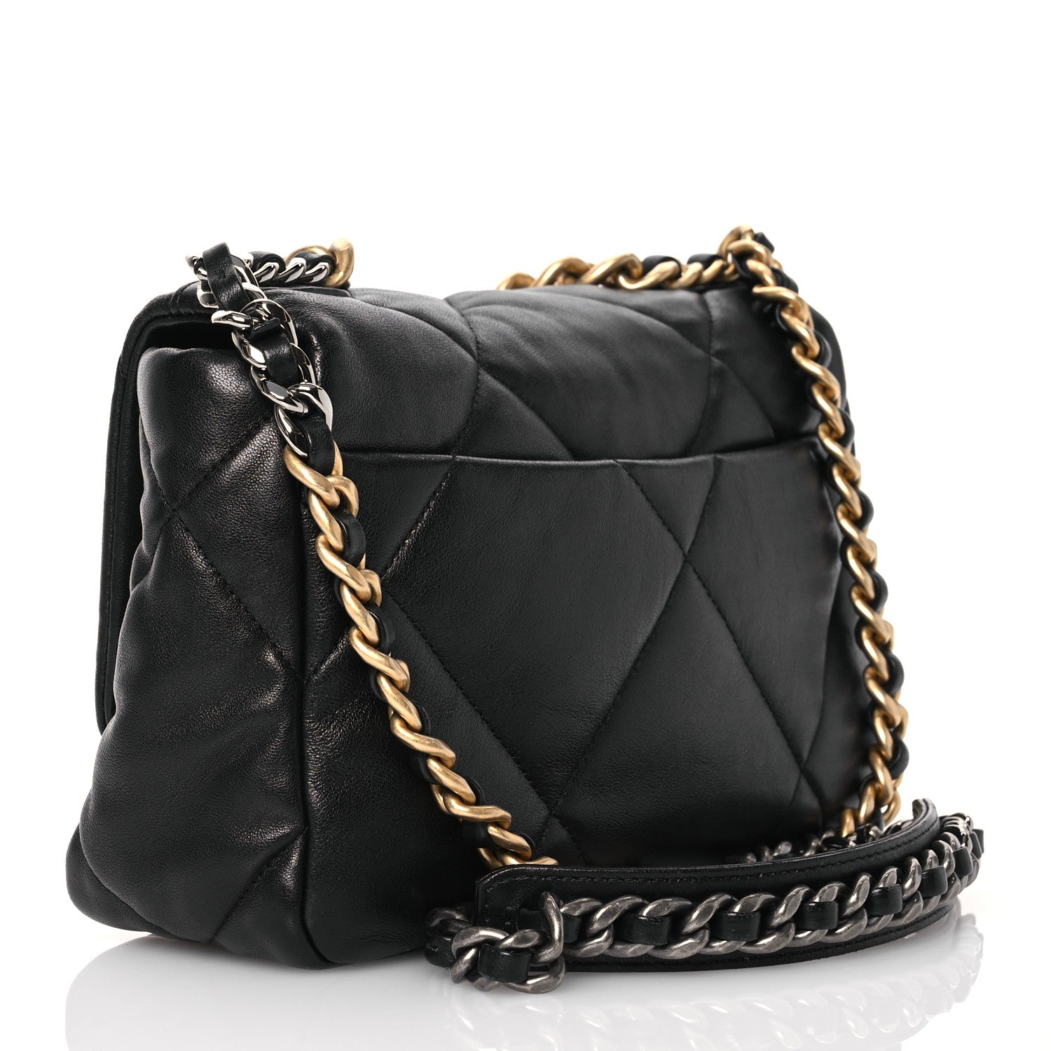 Chanel Lambskin Quilted Medium Chanel 19 Flap Black 3 of 17