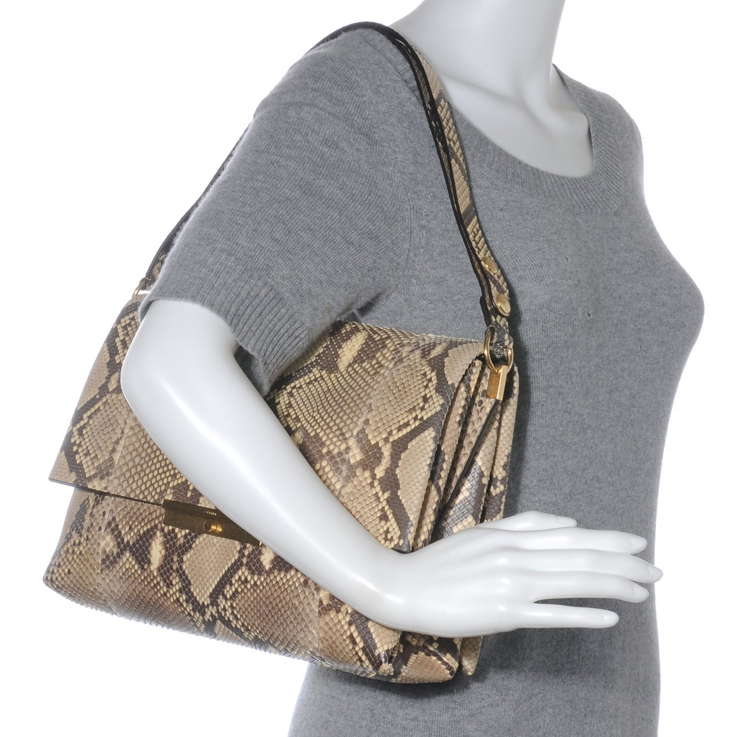 Celine Python Blade Flap Bag Natural 2 of 9
