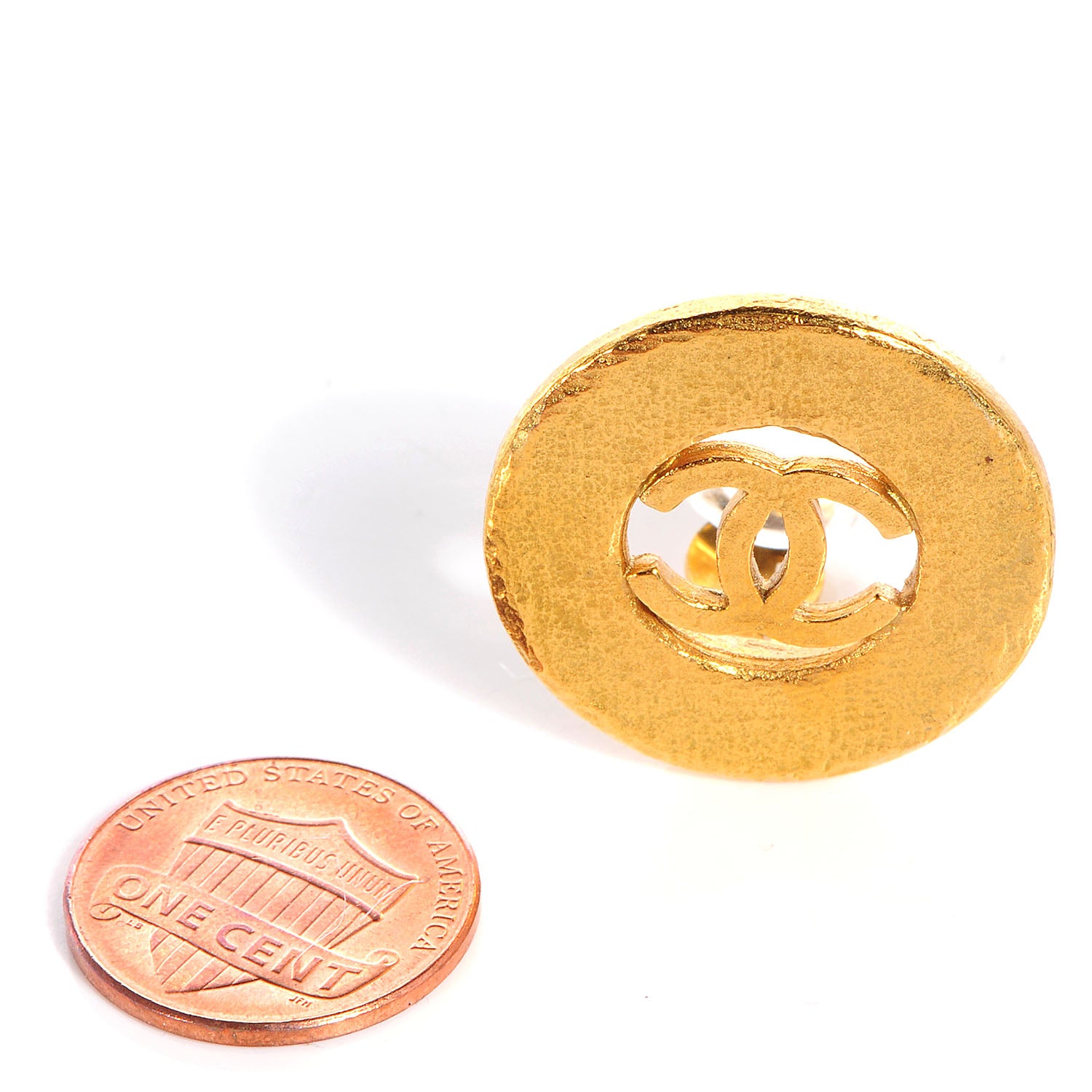 Chanel Round Clip On Earrings Gold 2 of 4