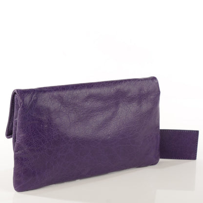 Balenciaga Agneau Giant 12 Silver Hardware Envelope Clutch Dark Violet 3 of 10