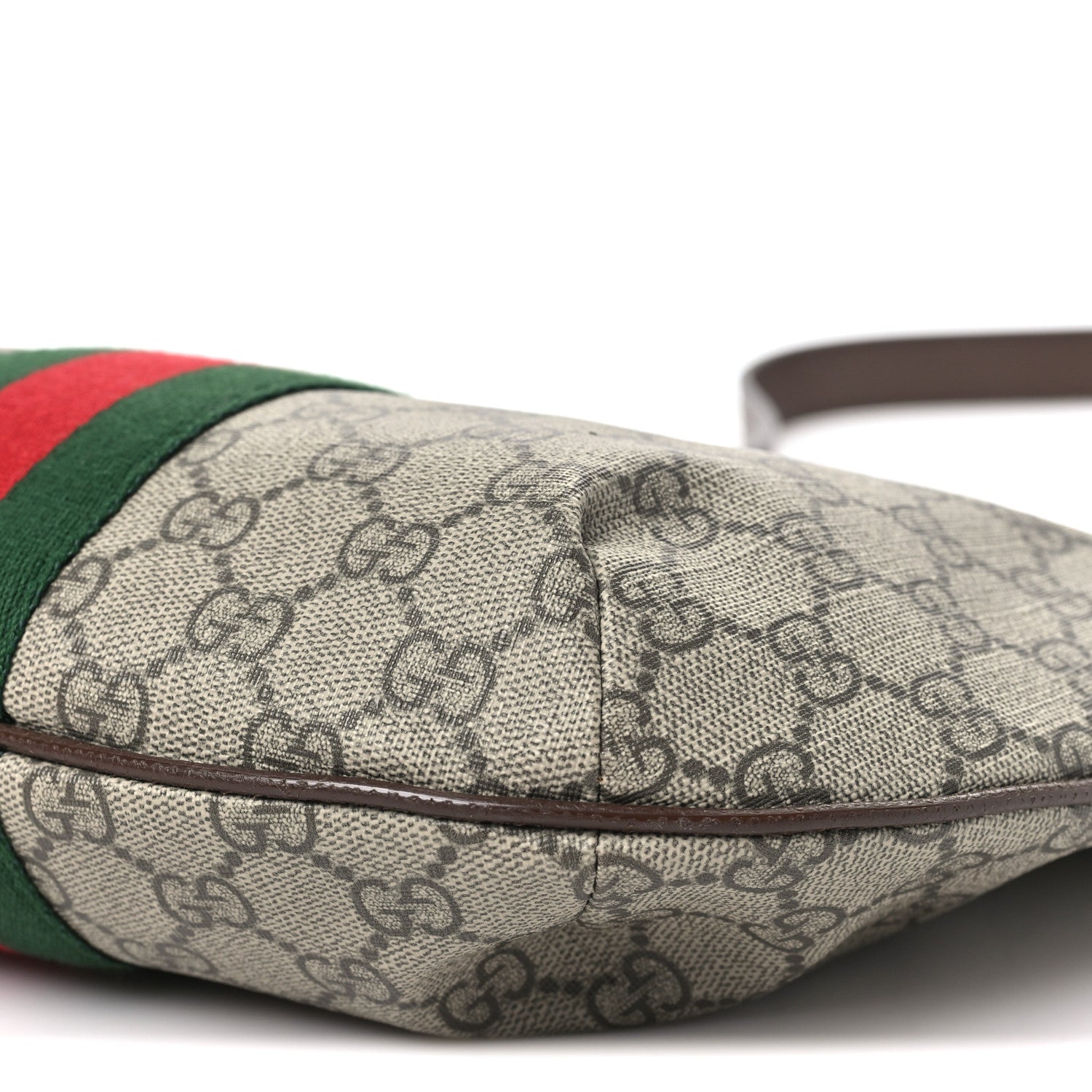 Gucci GG Supreme Monogram Web Small Ophidia Half Moon Hobo Brown Brown 10 of 10