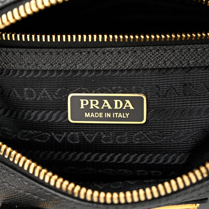 Prada Saffiano Lux Top Handle Crossbody Bag Black 7 of 14
