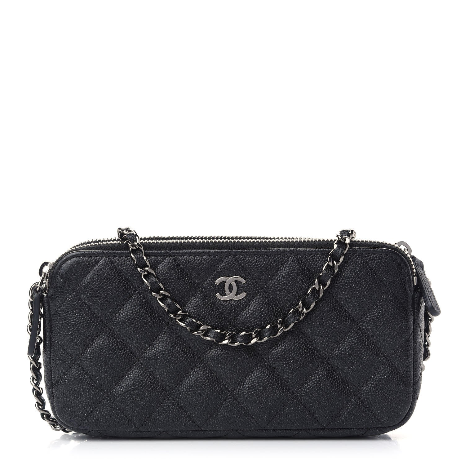 Chanel Iridescent Caviar Quilted Small Clutch With Chain Black 1 of 10