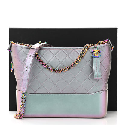Chanel Iridescent Lambskin Calfskin Quilted Medium Gabrielle Hobo Light Purple 13 of 13