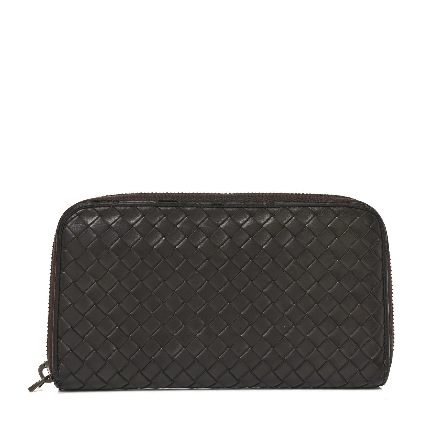 Nappa Intrecciato Zip Around Wallet Brown