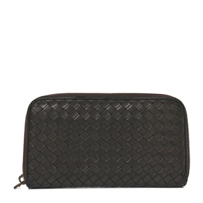 Bottega Veneta Nappa Intrecciato Zip Around Wallet Brown 1 of 12