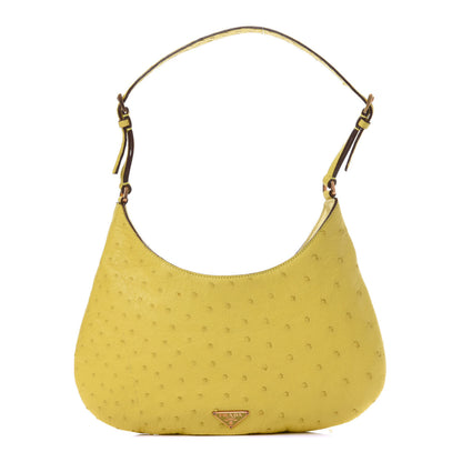 Prada Ostrich Hobo Polline 1 of 4
