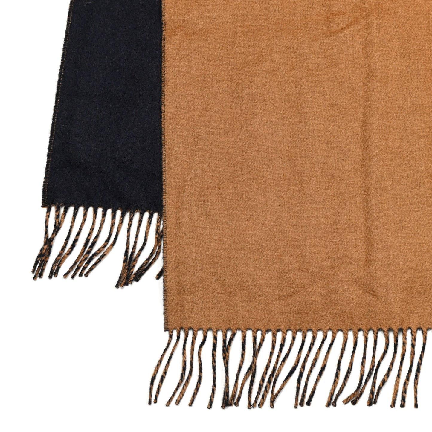 Cashmere Fringe Double Face Scarf Marine Bronze