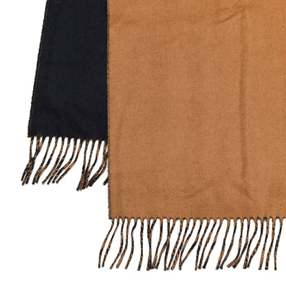 Hermes Cashmere Fringe Double Face Scarf Marine Bronze 4 of 6