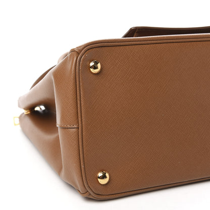 Prada Saffiano Galleria Front Pocket Tote Caramel 6 of 11