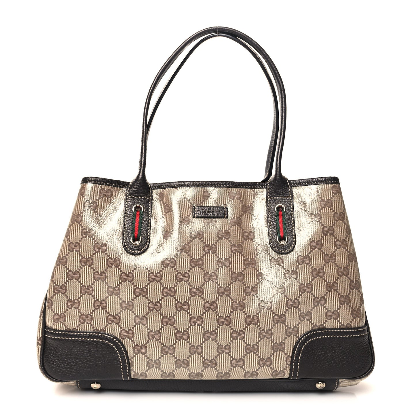 Crystal Monogram Medium Princy Tote Dark Brown