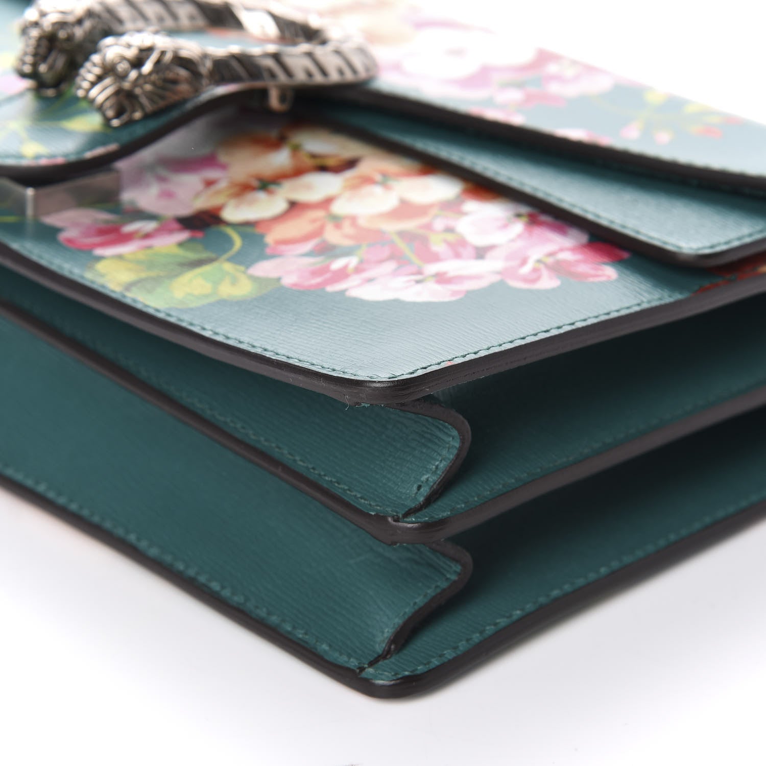 Gucci Calfskin Blooms Print Small Dionysus Shoulder Bag Bright Emerald Multicolor 7 of 10
