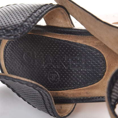 Chanel Lambskin Perforated CC Wood Clogs 37 Black 11 of 11