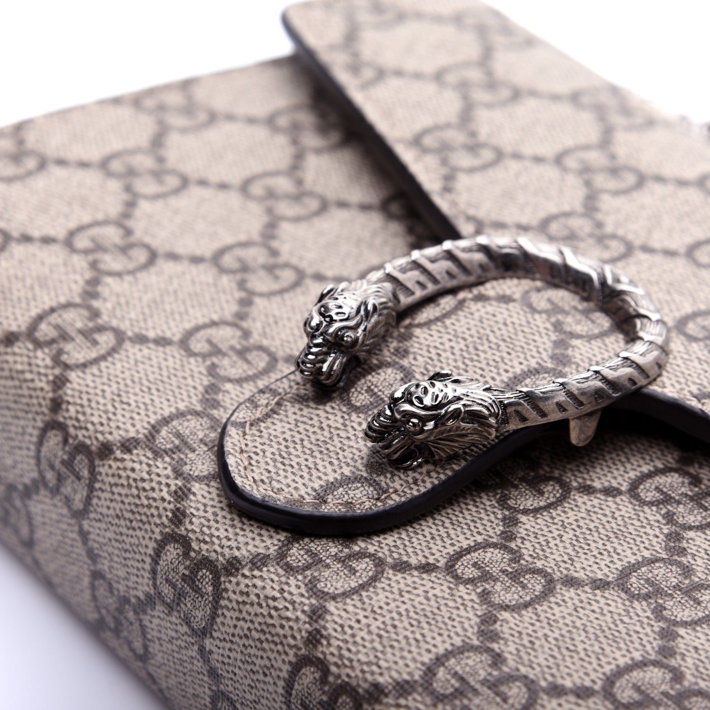 GG Supreme Monogram Mini Dionysus Chain Wallet Beige Taupe