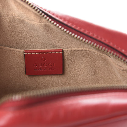Gucci Calfskin Matelasse Mini GG Marmont Chain Shoulder Bag Hibiscus Red 8 of 10