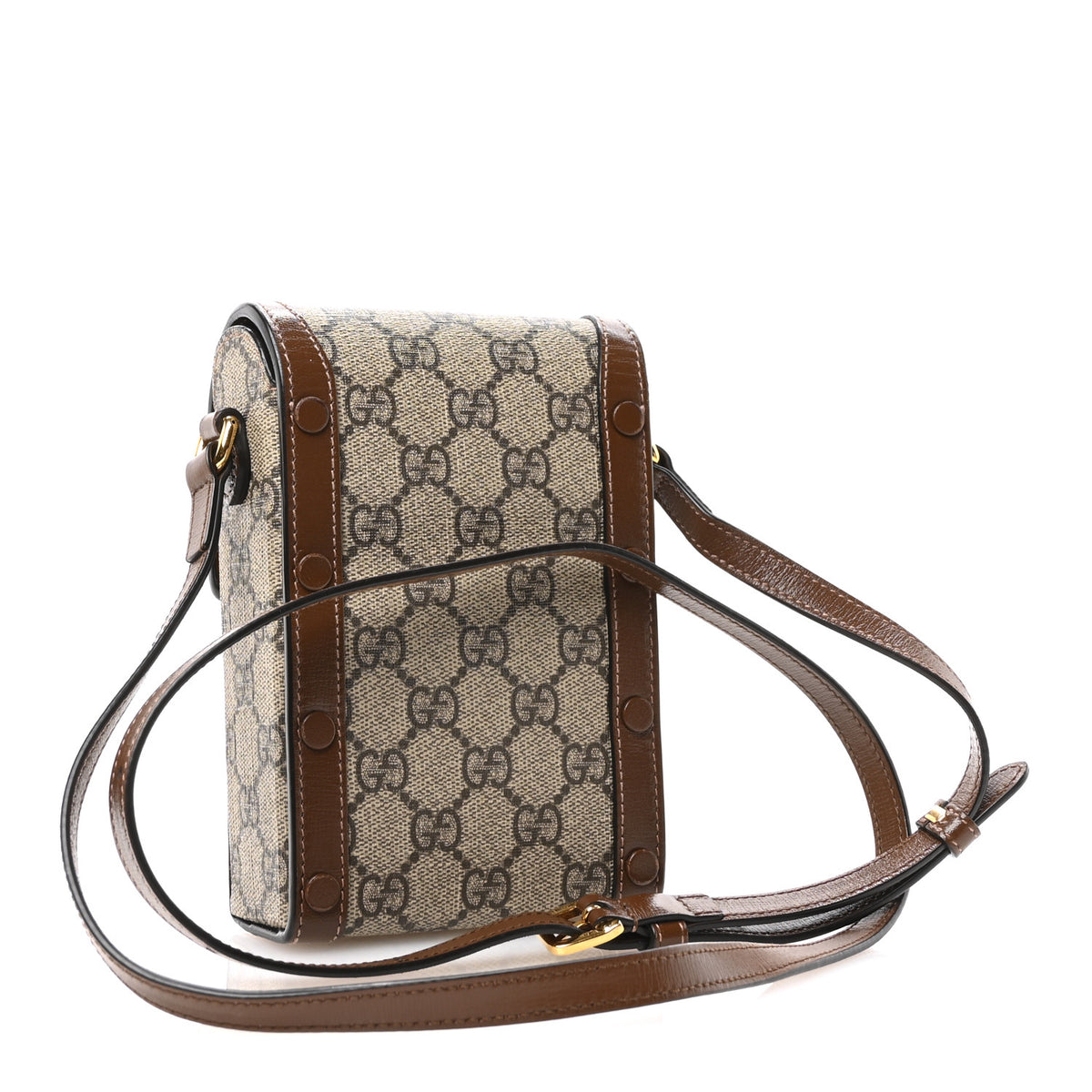 Gucci GG Supreme Monogram Mini Horsebit 1955 Crossbody Bag Beige Brown Sugar 2 of 10