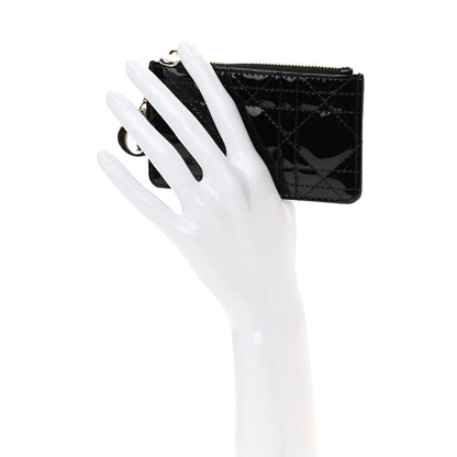 Christian Dior Patent Cannage Lady Dior Key Pouch Black 2 of 9