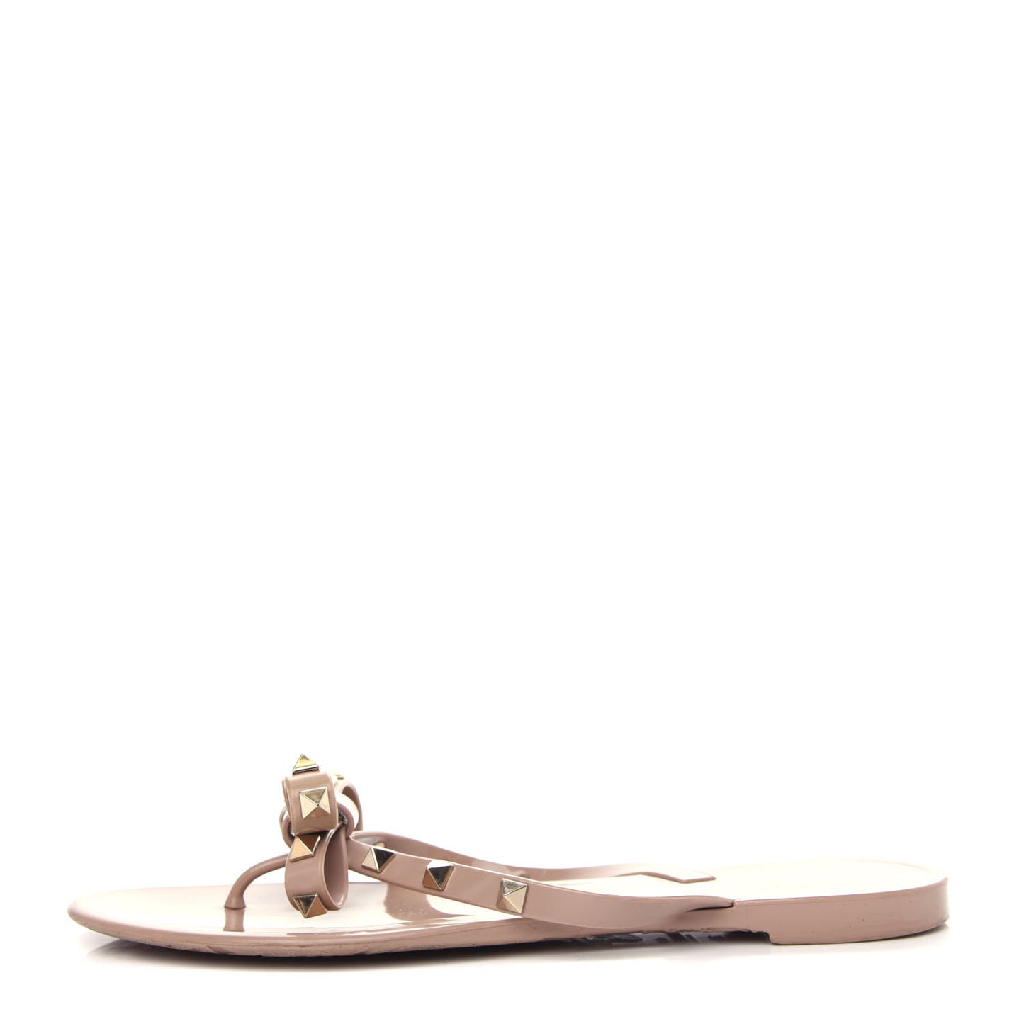 PVC Jelly Rockstud Bow Thong Sandals 39 Poudre