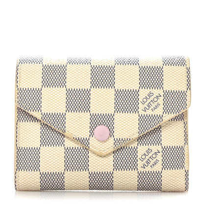 Louis Vuitton Damier Azur Victorine Wallet Rose Ballerine 1 of 8