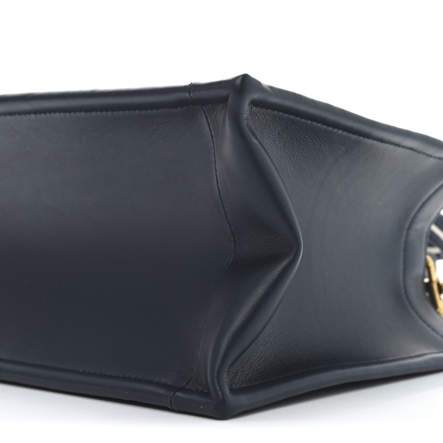 Oblique Calfskin Small Book Tote With Strap Blue Multicolor