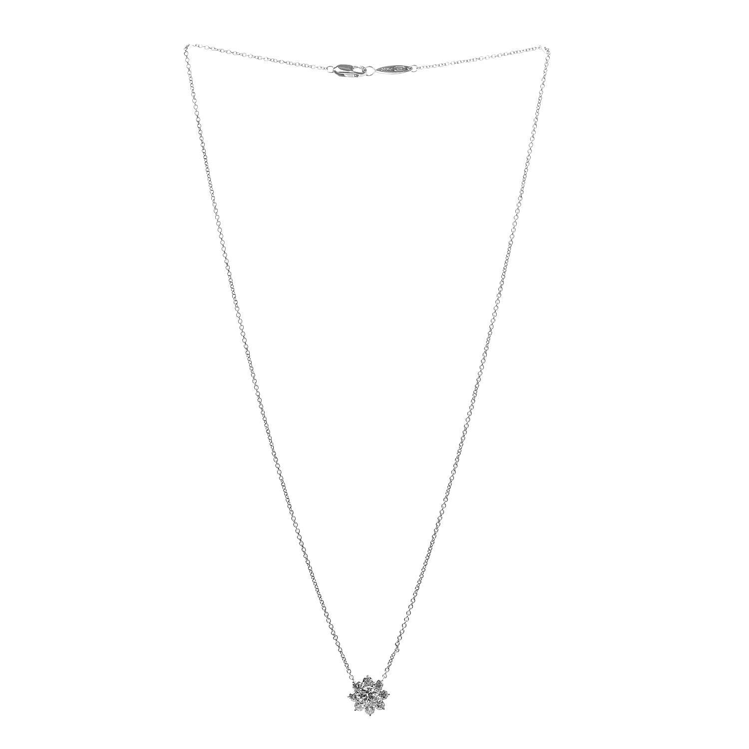 Harry Winston Platinum Diamond Petite Sunflower Pendant Necklace 3 of 8