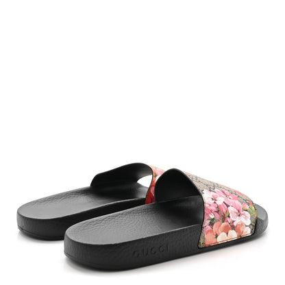 Gucci GG Supreme Monogram Blooms Slide Sandals 41 Beige Multicolor 5 of 8