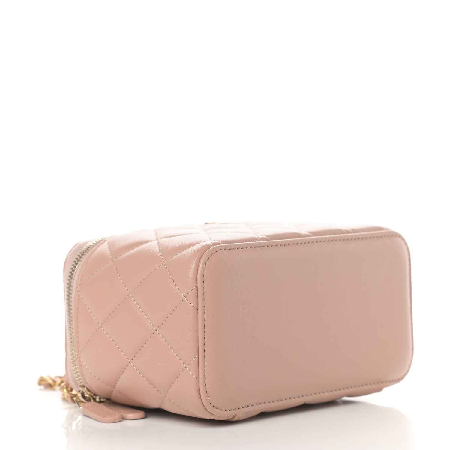 Chanel Lambskin Quilted Small Top Handle Vanity Case With Chain Beige 4 of 11