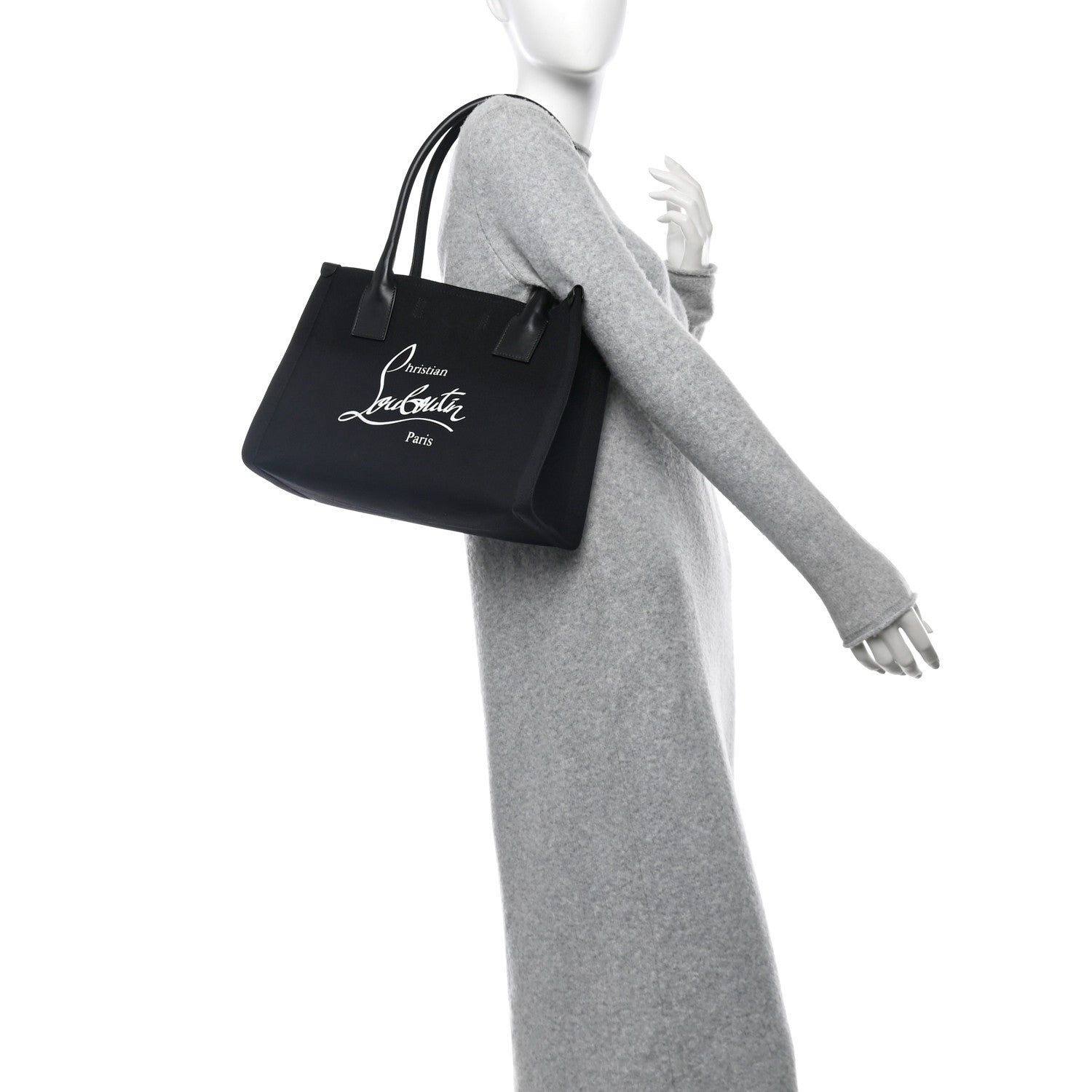Christian Louboutin Canvas Nastroloubi Small Tote Black 2 of 9