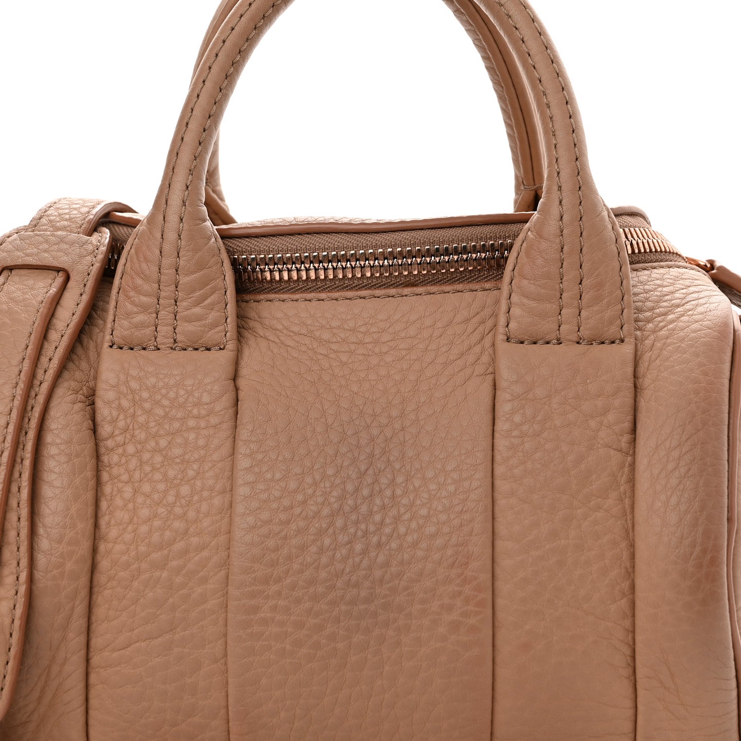 Pebbled Lambskin Mini Rockie Latte Rose Gold Hardware