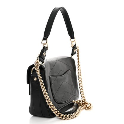 Chanel Sheepskin Chevron Quilted Mini Double Chevron Flap Black 3 of 14